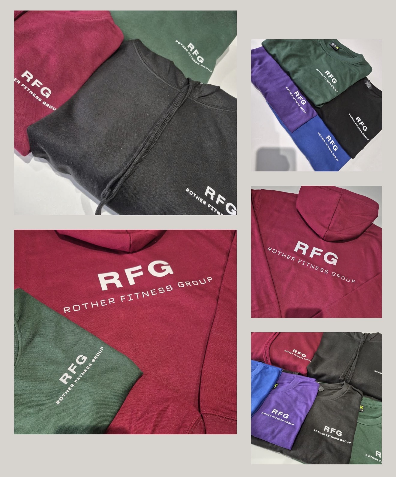 RFG Rother Fitness Group hoodies and t-shirts in multiple colours